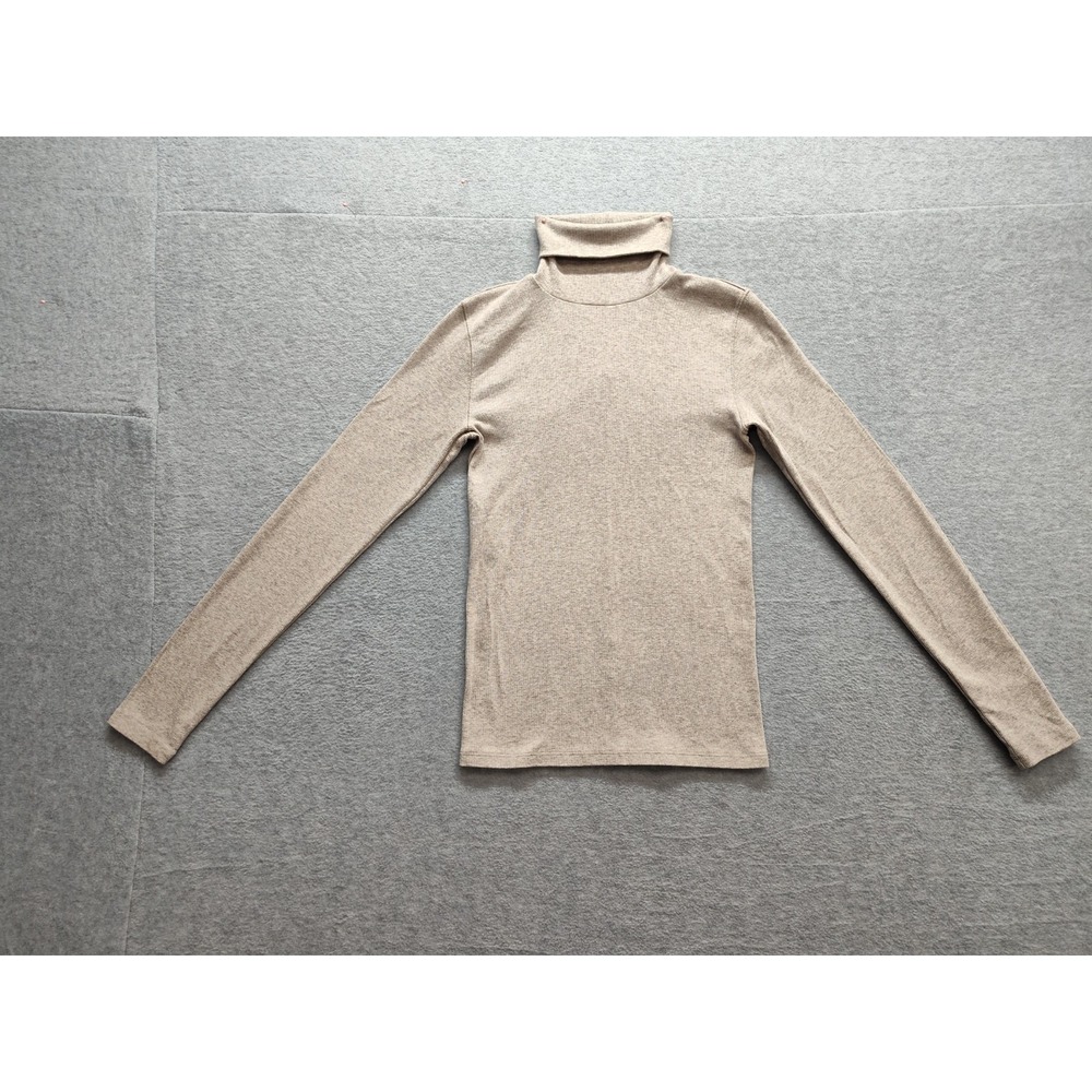Everlane Women Sweater Beige S Turtleneck Long‎ Sleeve Pullover Comfort Casual